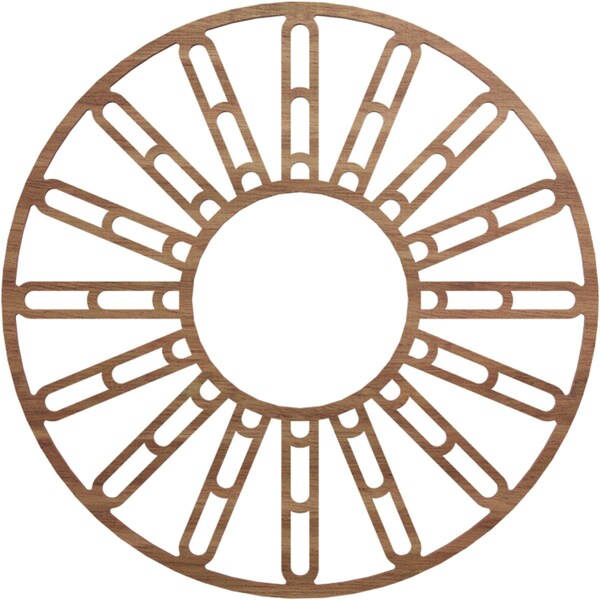 Ekena Millwork Hale Wood Fretwork Pierced Ceiling Medallion, Walnut, 22"OD x 8"ID x 3/8"T CMWP22X22X0375HHWA - main